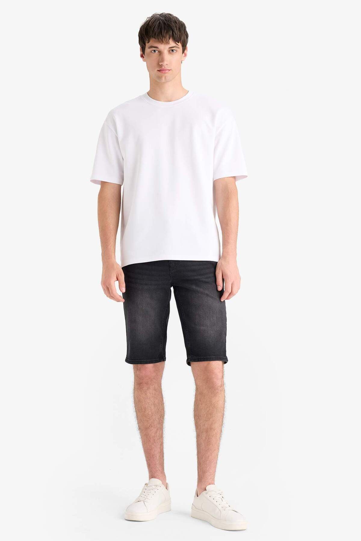 DeFacto-Regular Fit Jean Bermuda Shorts E5979Ax25Sm 2