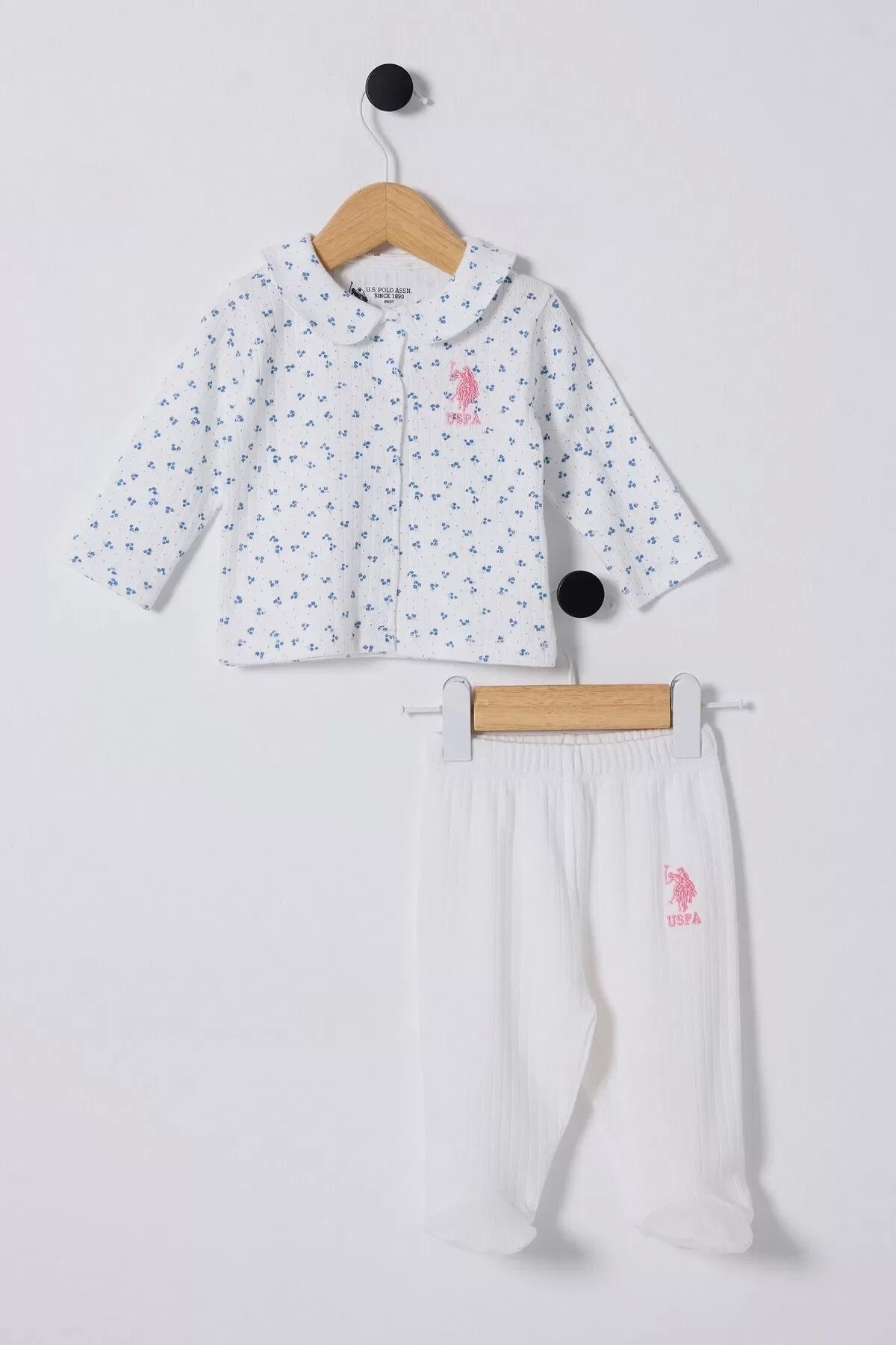 Moda Şahsenem U.s Polo Bebek 2'li Takım Usb2433 Beyaz-mavi