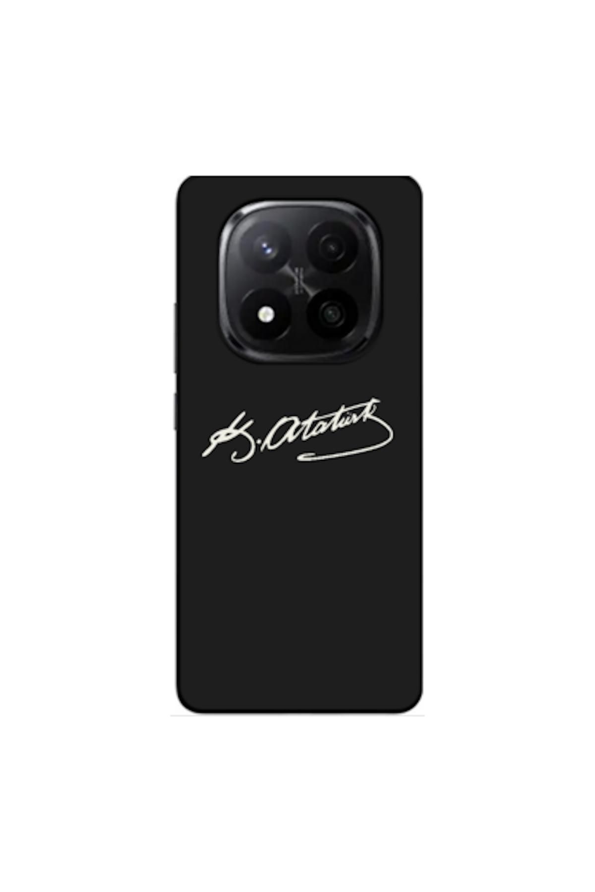 Zebana Xiaomi Redmi Note 14 5G Uyumlu Kılıf Atatürk İmzası Silikon Kılıf (Baskılı)