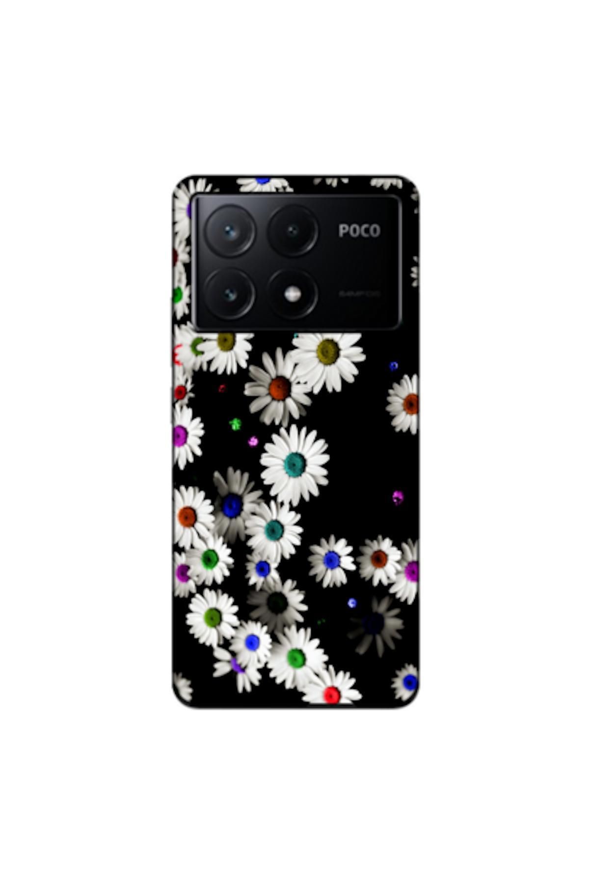 Zebana Xiaomi Poco X6 Pro 5G Uyumlu Kılıf Papatya V1 Silikon Kılıf (Baskılı)