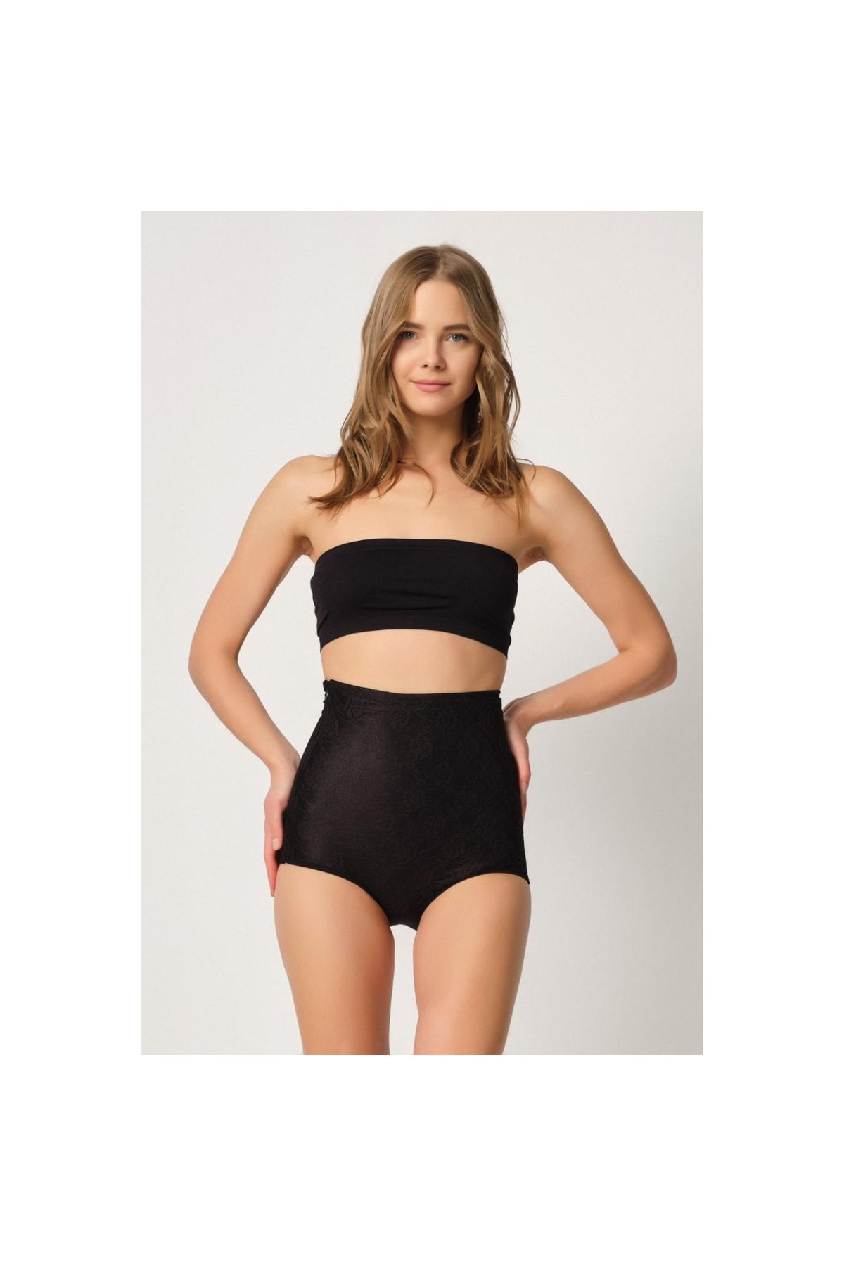 Narnuga MİRAXX SİYAH MI Emay 2842 Lazer Dantelli Slip Korse