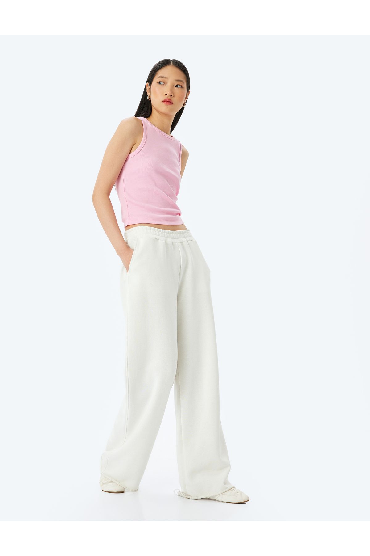 Koton Yeni Sezon Bisiklet Yaka Kolsuz Slim Fit Basic Kadın Atlet