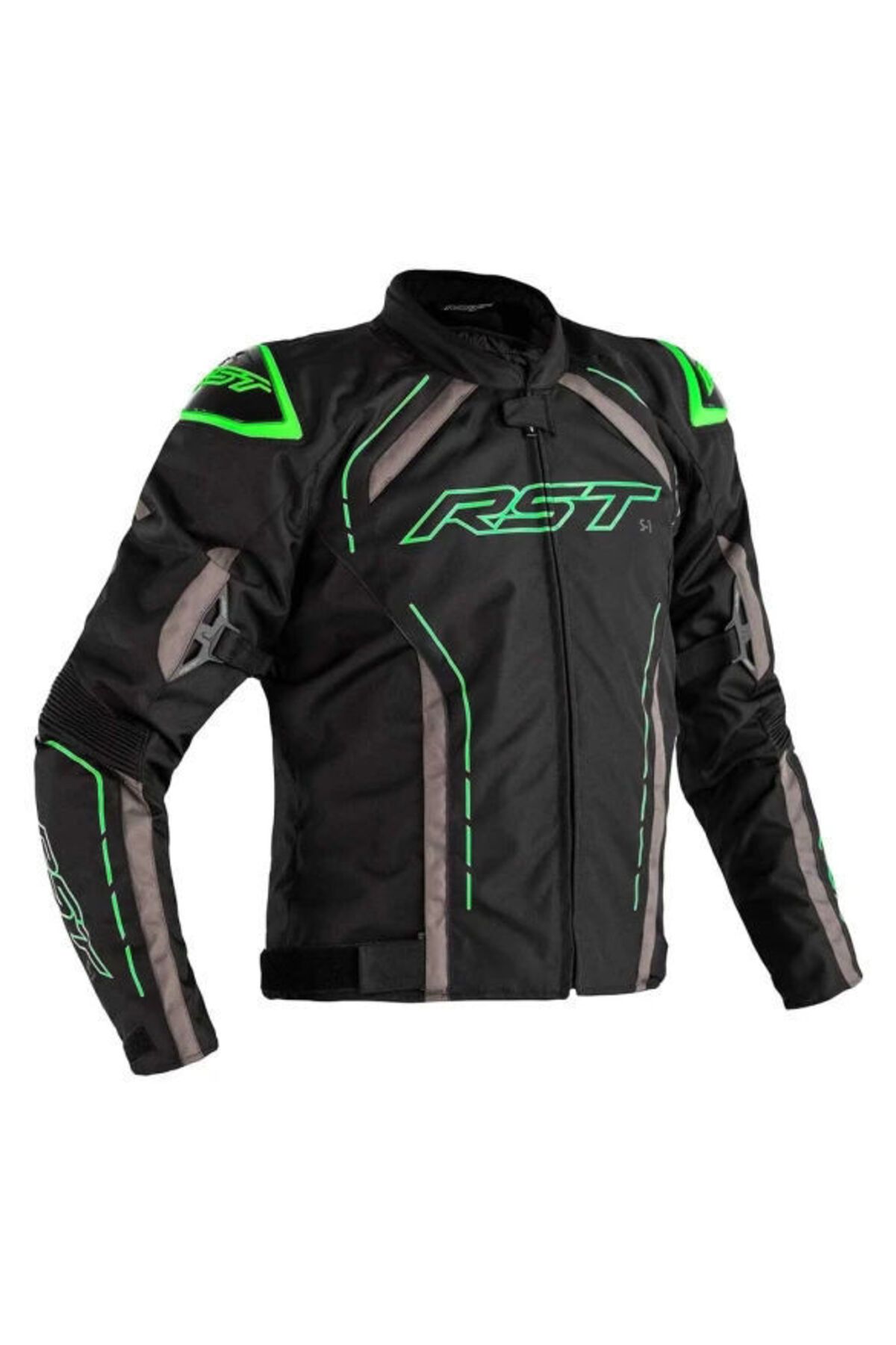 RST S1 Mevsimlik Motosiklet Ceketi Siyah Neon Yeşil