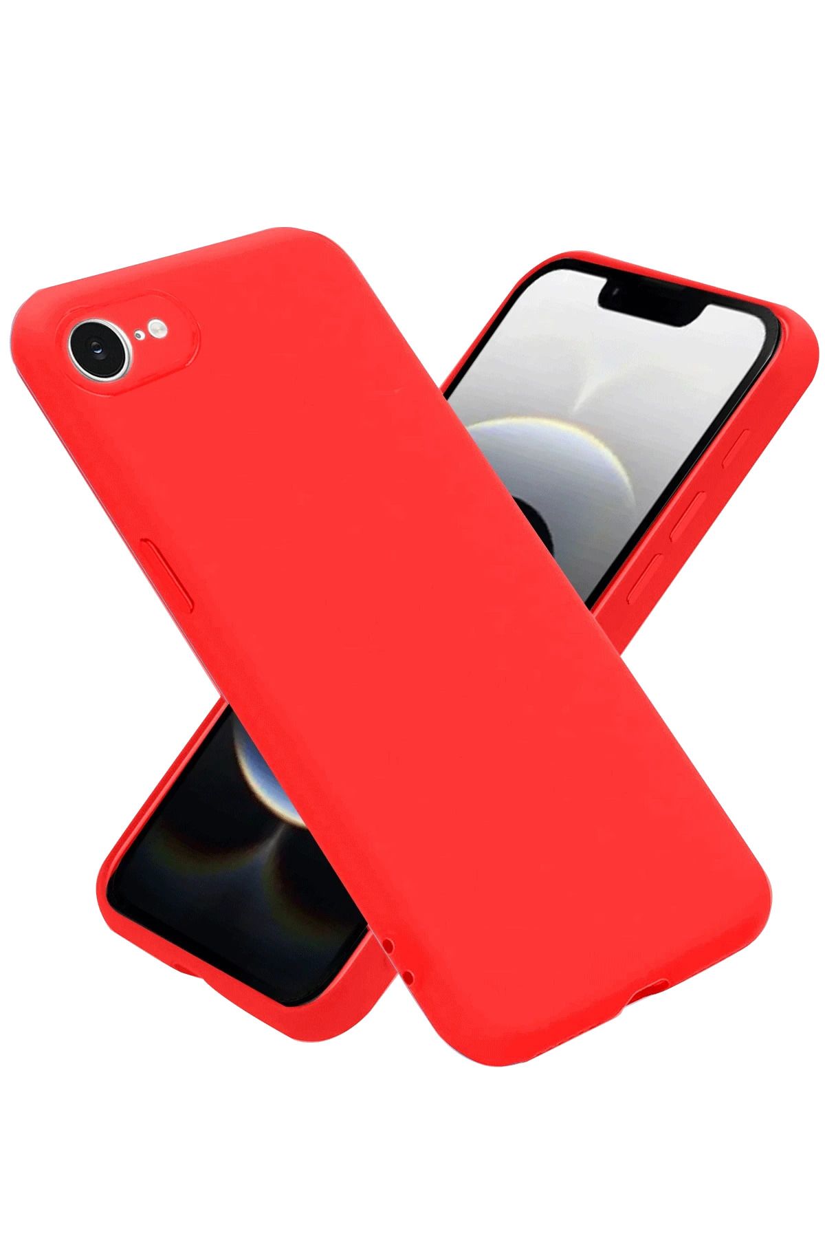 NewFace iPhone 16E Kılıf First Silikon - Kırmızı MRAYD