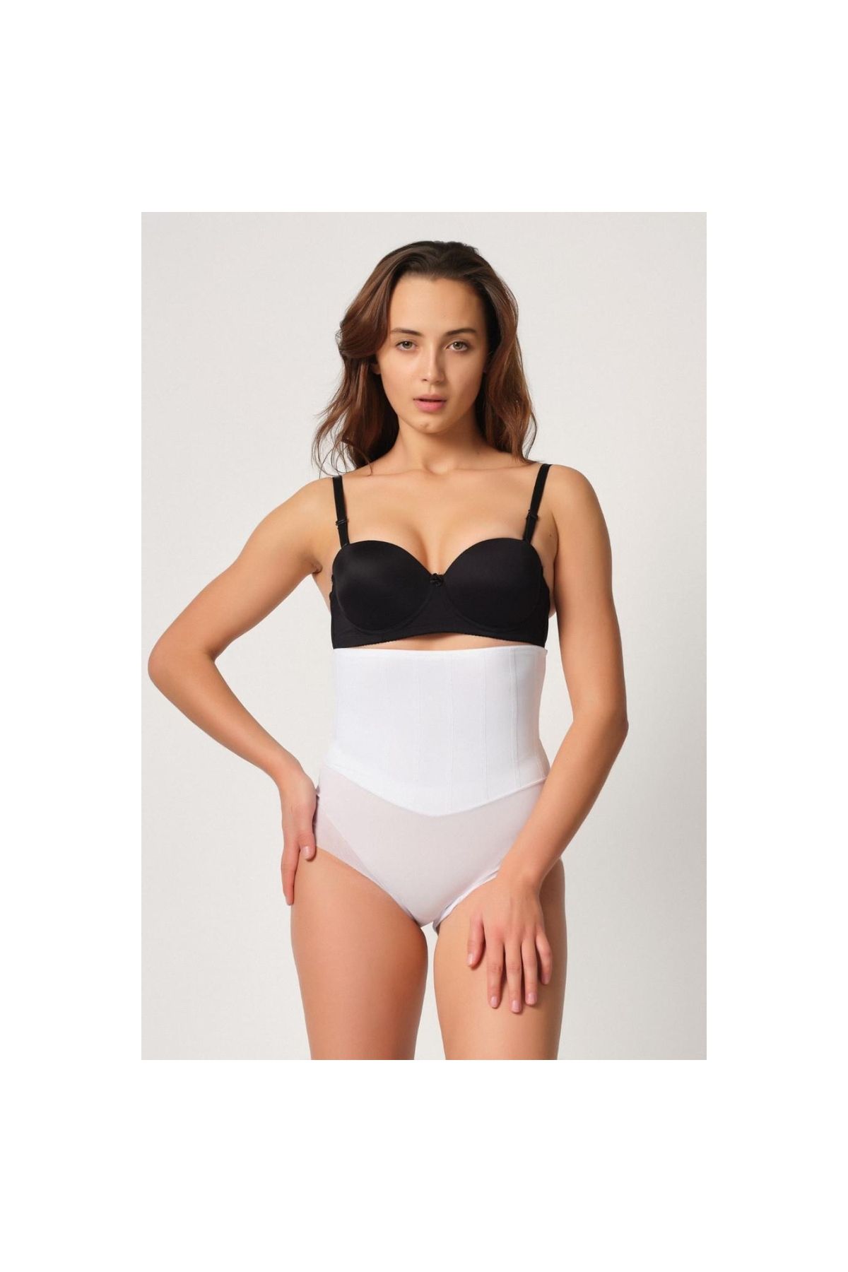 Marsilyan MODLİVE BEYAZ MI Emay 2945 Tül Karyokalı Slip Lazer Korse