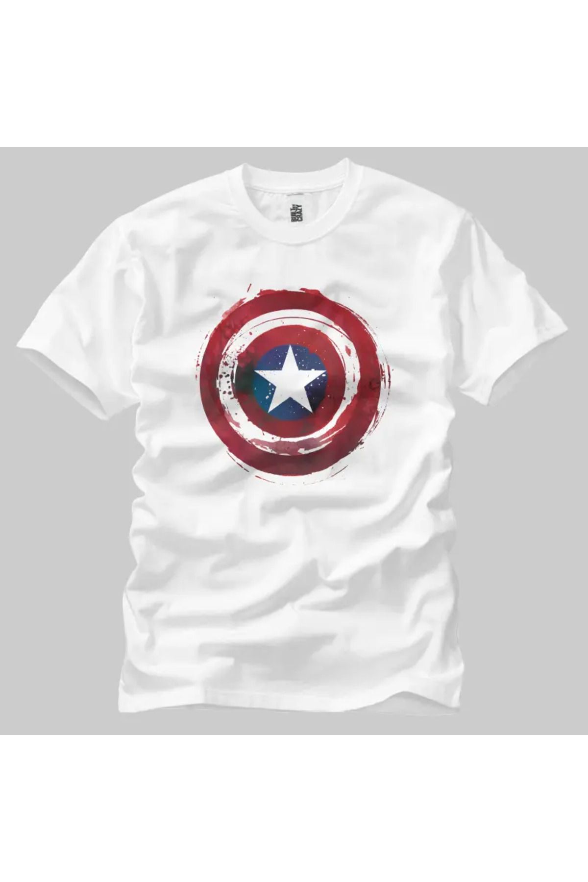Built By Crazy Captain America Icon Distort Unisex Tişört