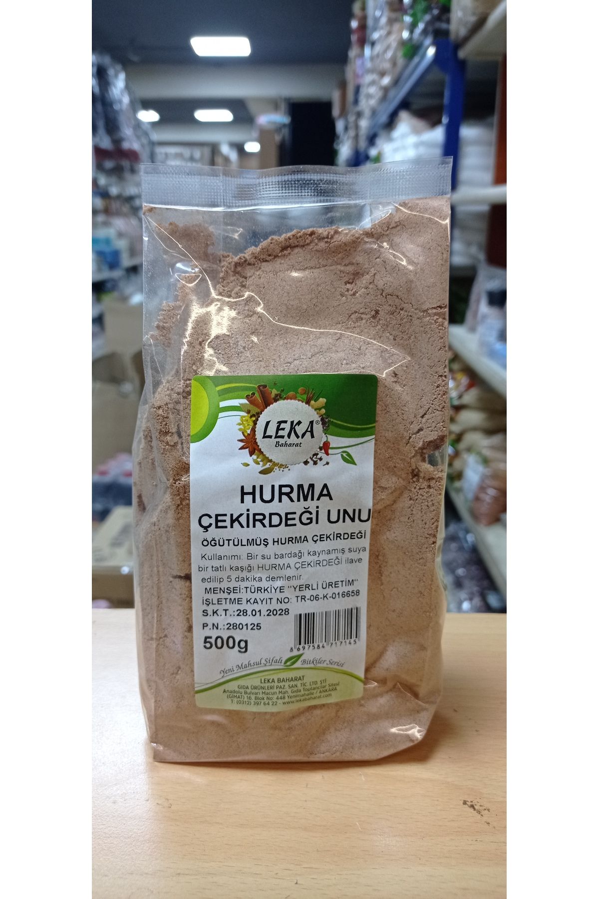 leka baharat Hurma Çekirdeği Tozu - Hurma Çekirdeği Unu 500 g