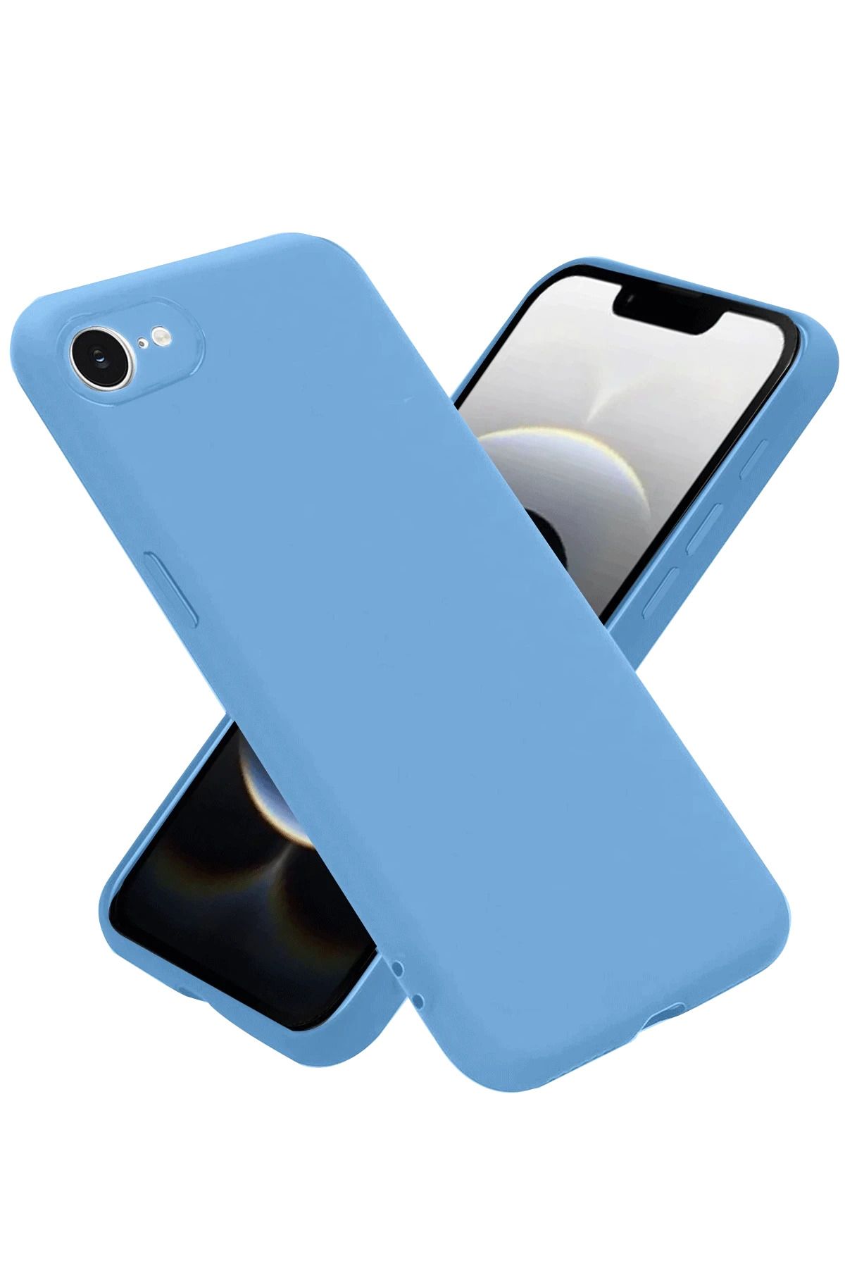 NewFace iPhone 16E Kılıf First Silikon - Mavi MRAYD