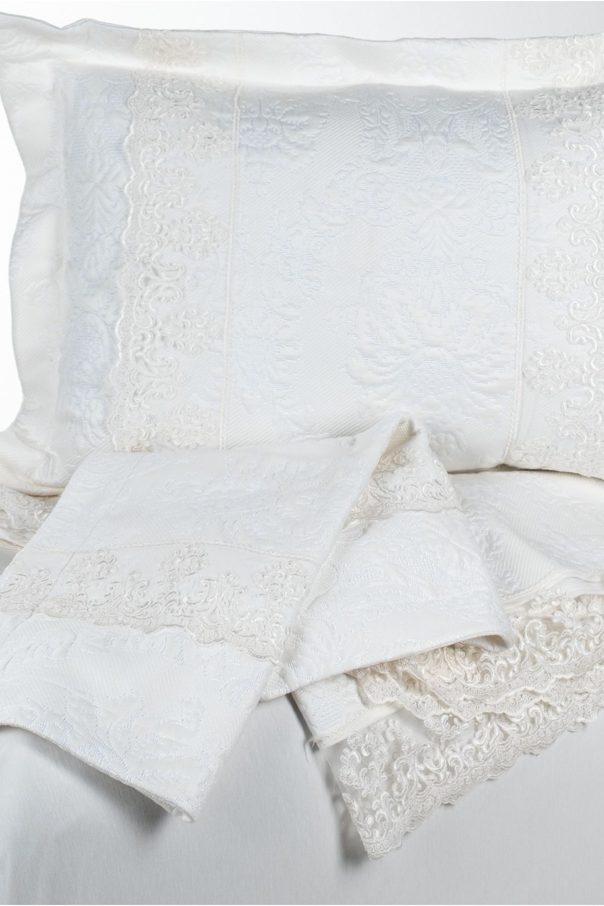 GAMA HOME-Jacquard Lace and Fringe Double Bedspread / with Special Design Bag / Different Patterns 5
