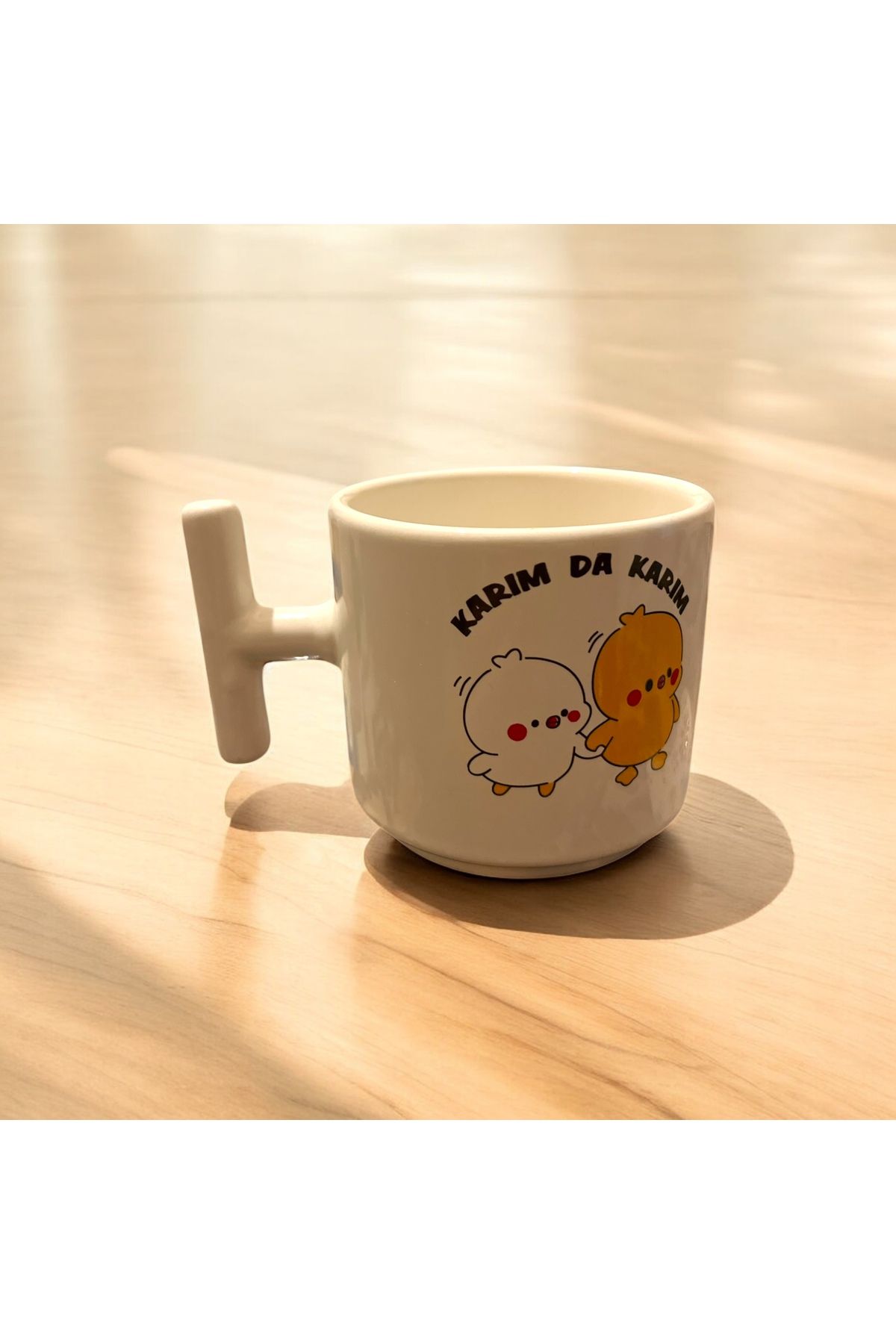 Giftorium Group T Kulplu Karım Da Karım Yazılı Civcivli Kupa Bardak Mug 200 Ml