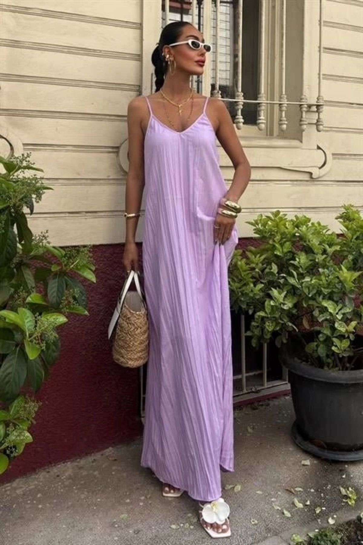Butik Askılı Maxi Boy Kraş Elbise 2900