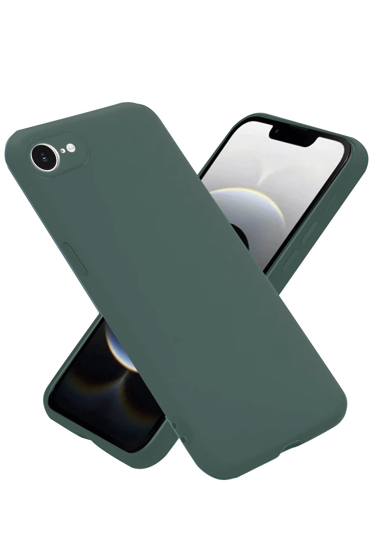 NewFace iPhone 16E uyumlu Kılıf Nano içi Kadife Silikon - Koyu Yeşil MRAYD
