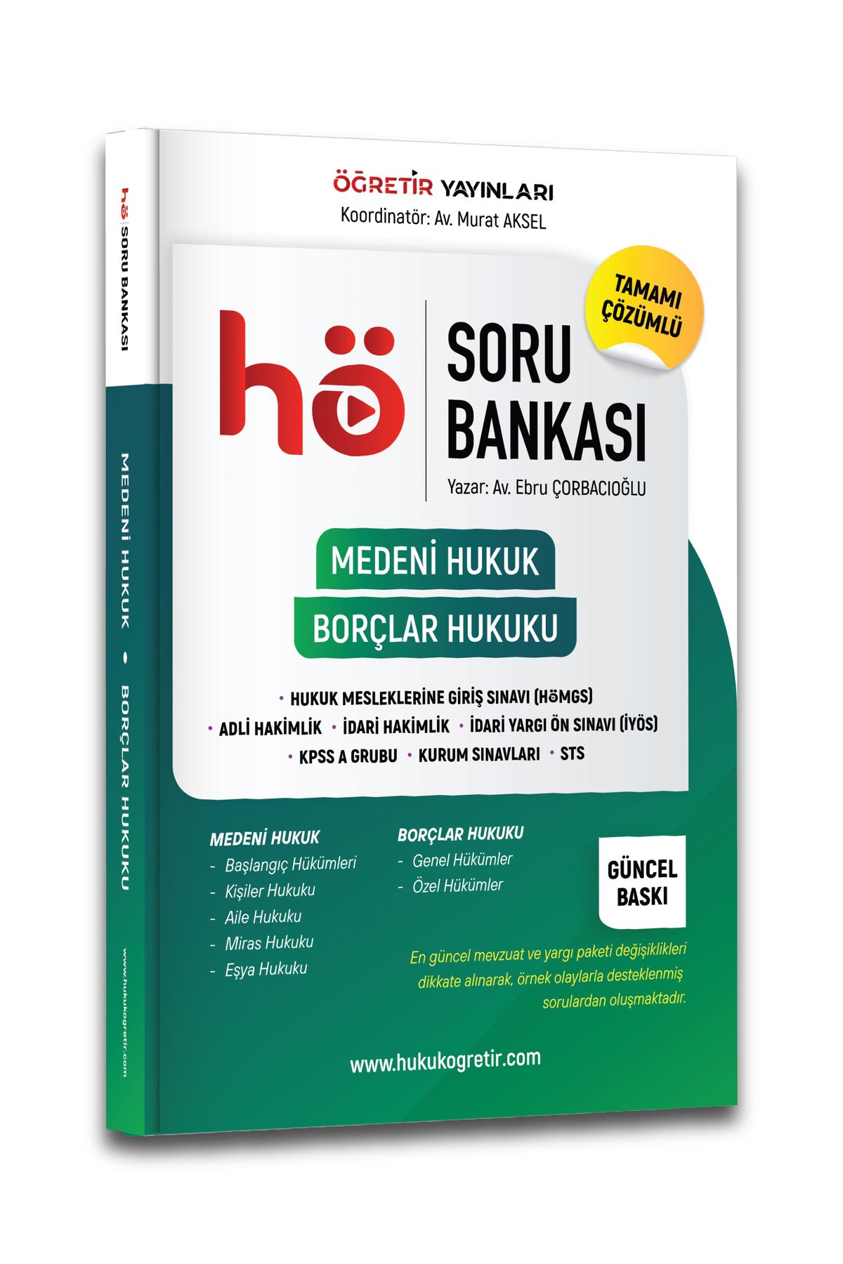 öğretir yayınları Medeni hukuk - Borçlar hukuku soru bankası HAKİMLİK - HMGS - STS - KPSS A .