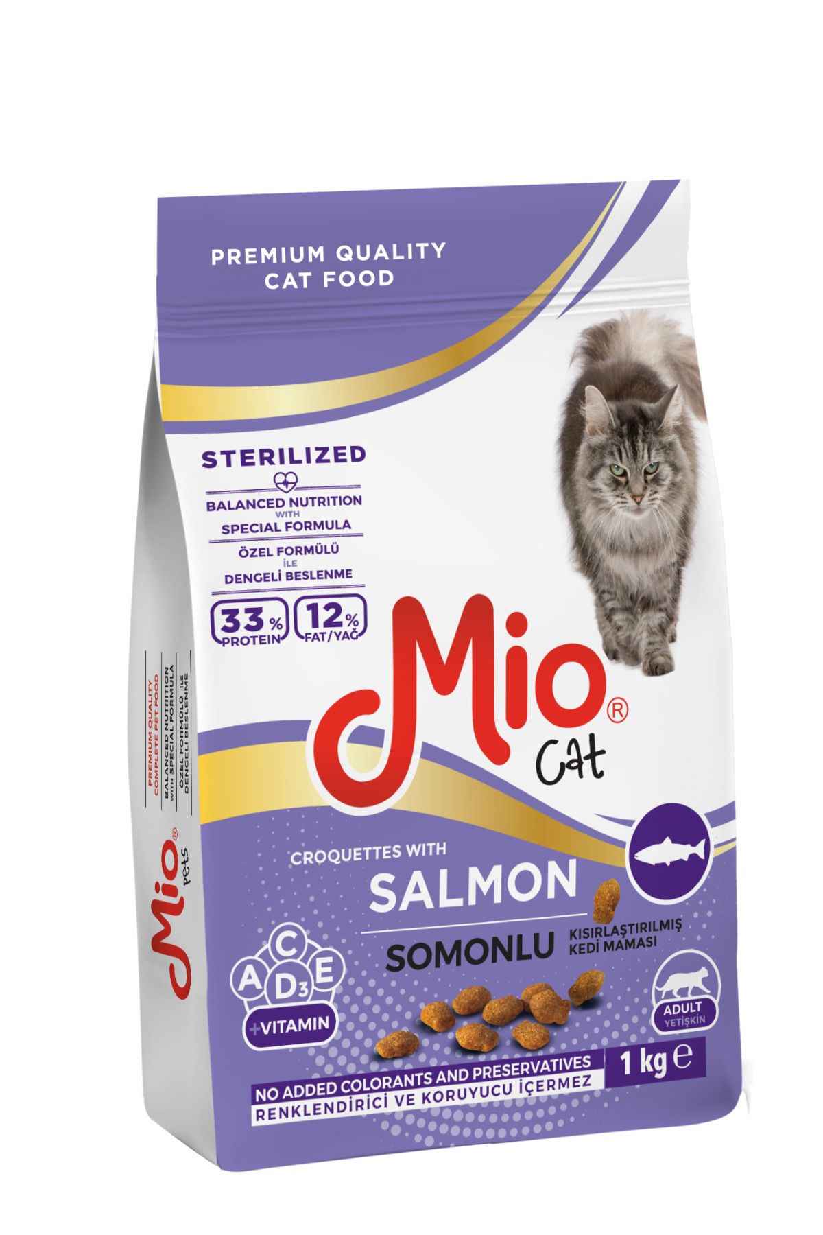 MİO Hrană Uscată Pentru Pisici Sterilizate, Mio Cat Premium, Cu Somon, Pungă De 1 Kg De Granule - One Size