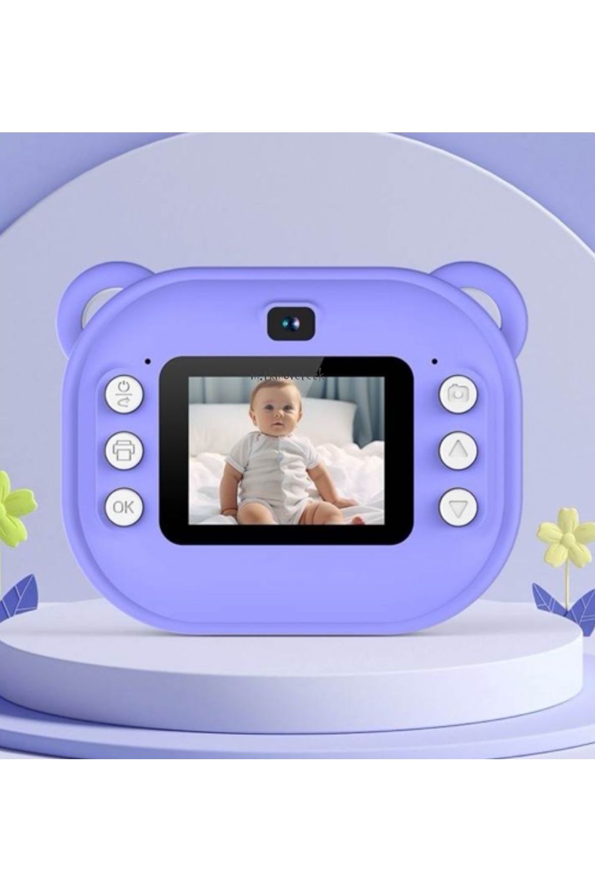 m.tk moveteck CMR-01 Karakterli Dijital Video Fotoğraf Çocuk Kamerası Anlık Termal Resim Kağıt Baskılı Yazıcı