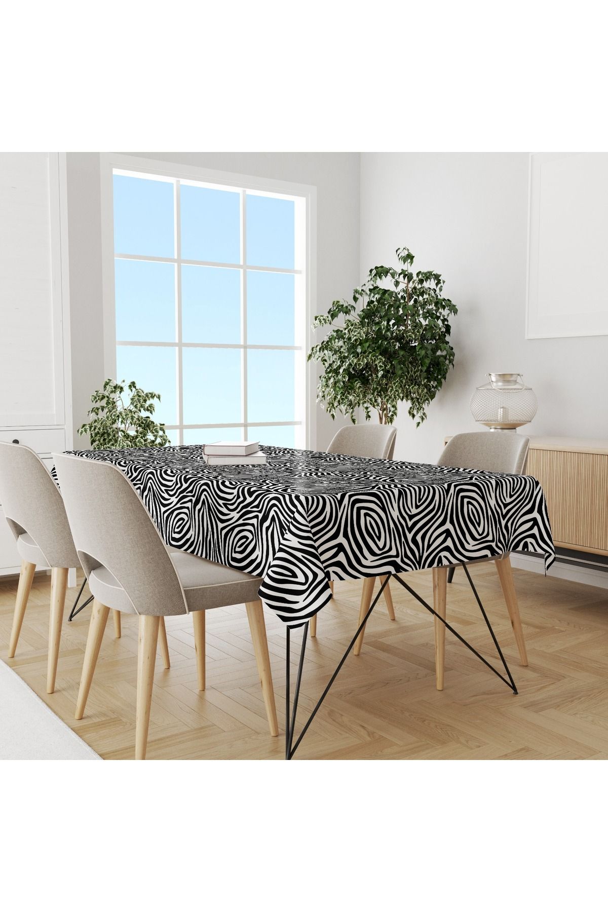 Home Zebra Desenli Masa Örtüsü