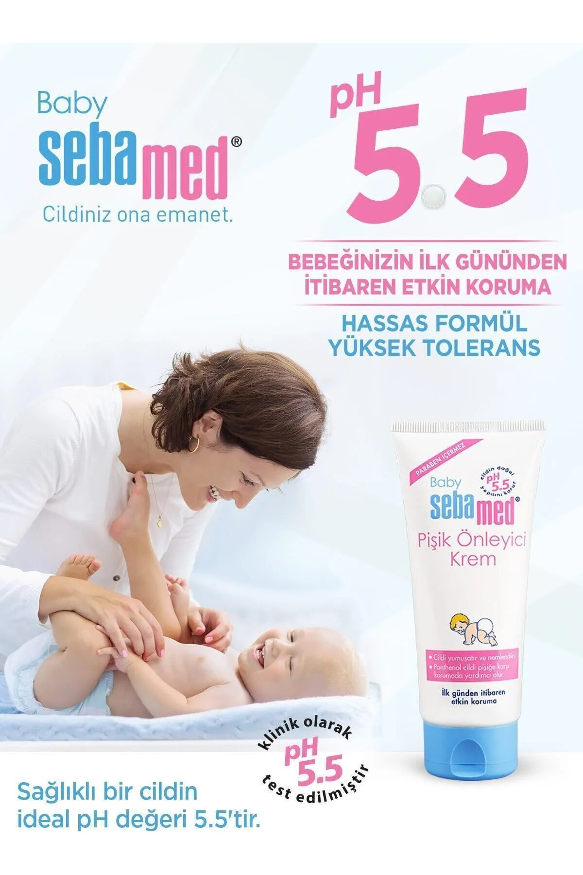 Sebamed Baby pH5.5 Yoğun Nemlendirici Pantenol İçerikli Koruyucu Bebek Pişik Önleyici Krem 100 ml - 4 Adet fotoğrafı 6 (önizleme)
