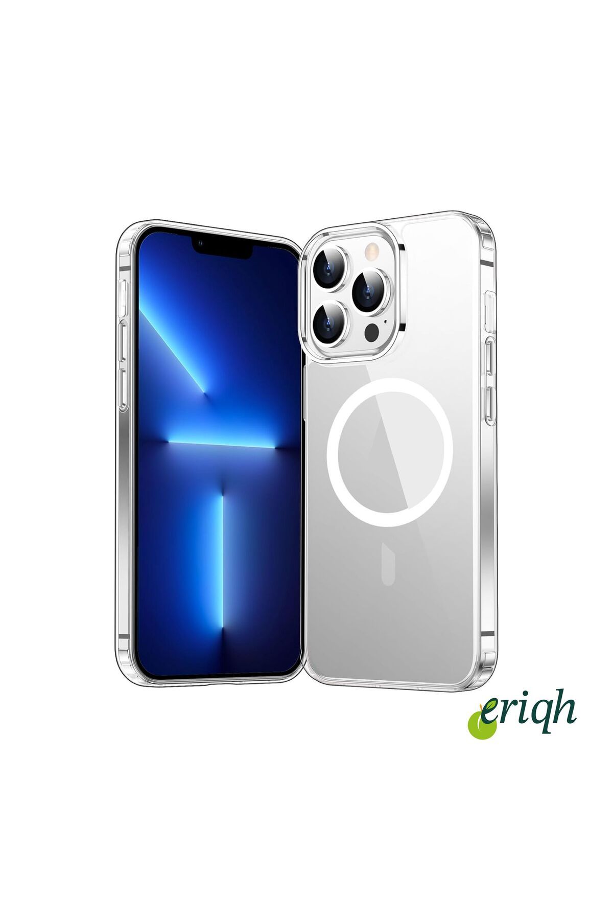 eriqh Apple iPhone 13 promax Uyumlu Kılıf Magsafe Kablosuz Şarj Destekli Sert Şeffaf Kapak