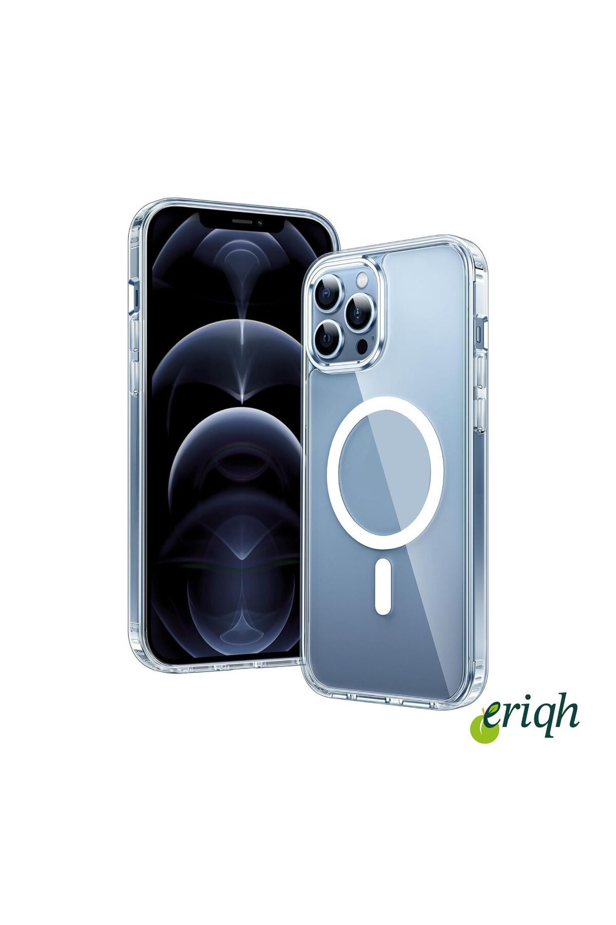eriqh Apple iPhone 12 pro Uyumlu Kılıf Magsafe Kablosuz Şarj Destekli Sert Şeffaf Kapak
