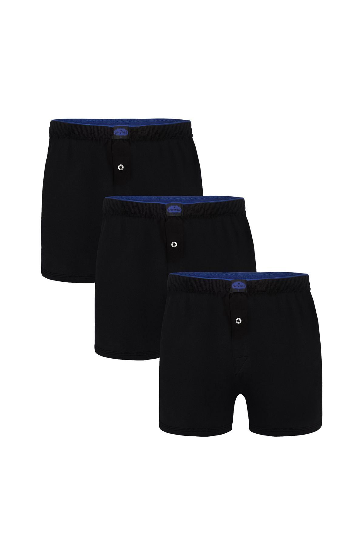 Decas TRANQUILLUS 3'lü Paket Şort Boxer - Siyah