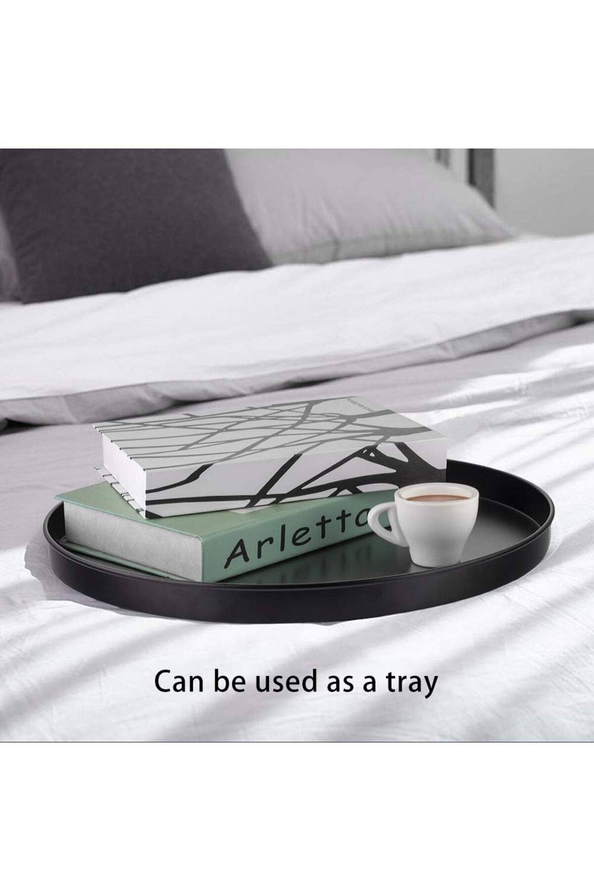 طاولة جانبية دائرية مقاومة للصدأ والماء، طاولة بجانب السرير لغرفة المعيشة وغرفة النوم من بونكا