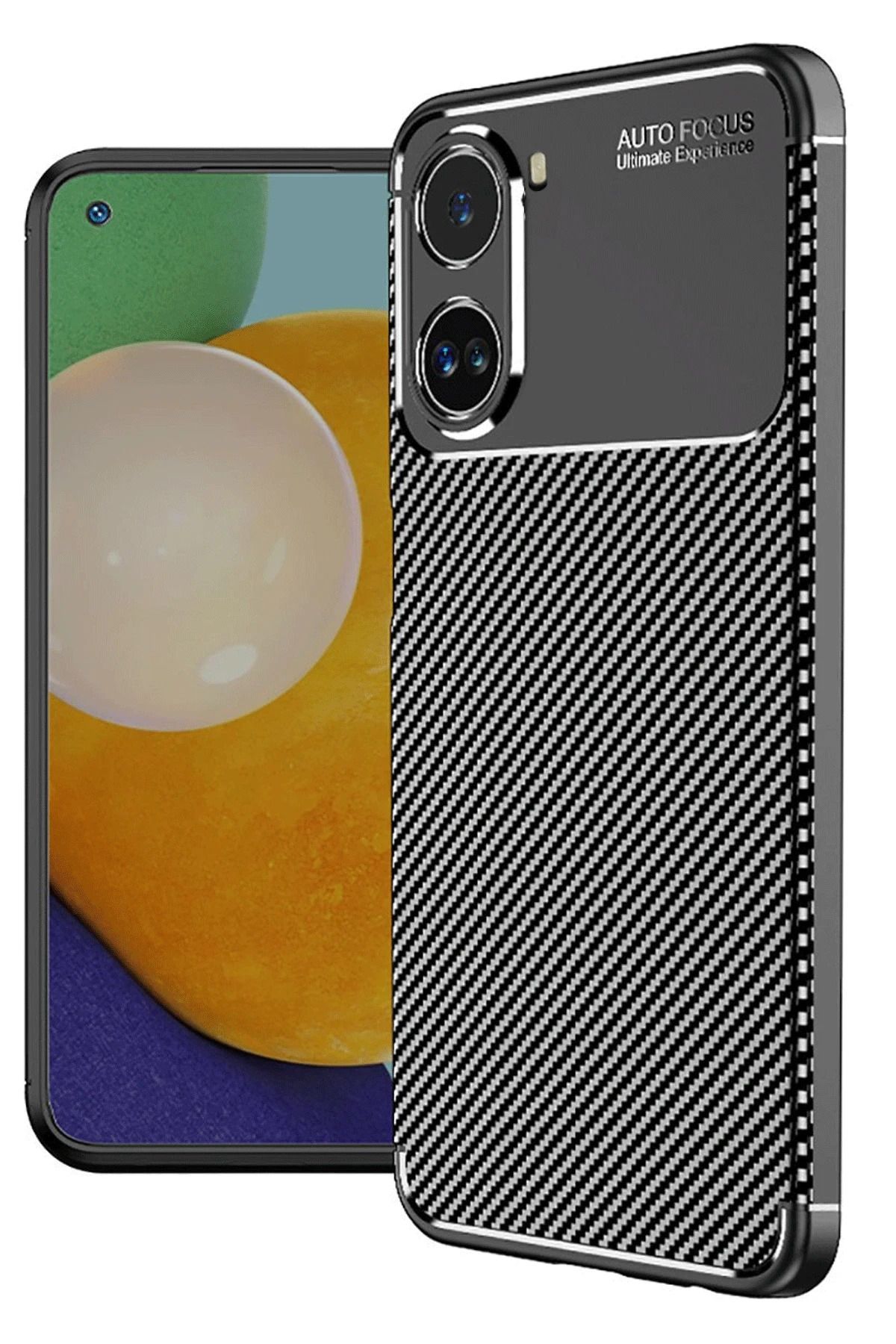 NewFace Xiaomi Poco X7 Pro Kılıf Auto Focus Karbon Kapak - Siyah MRAYD