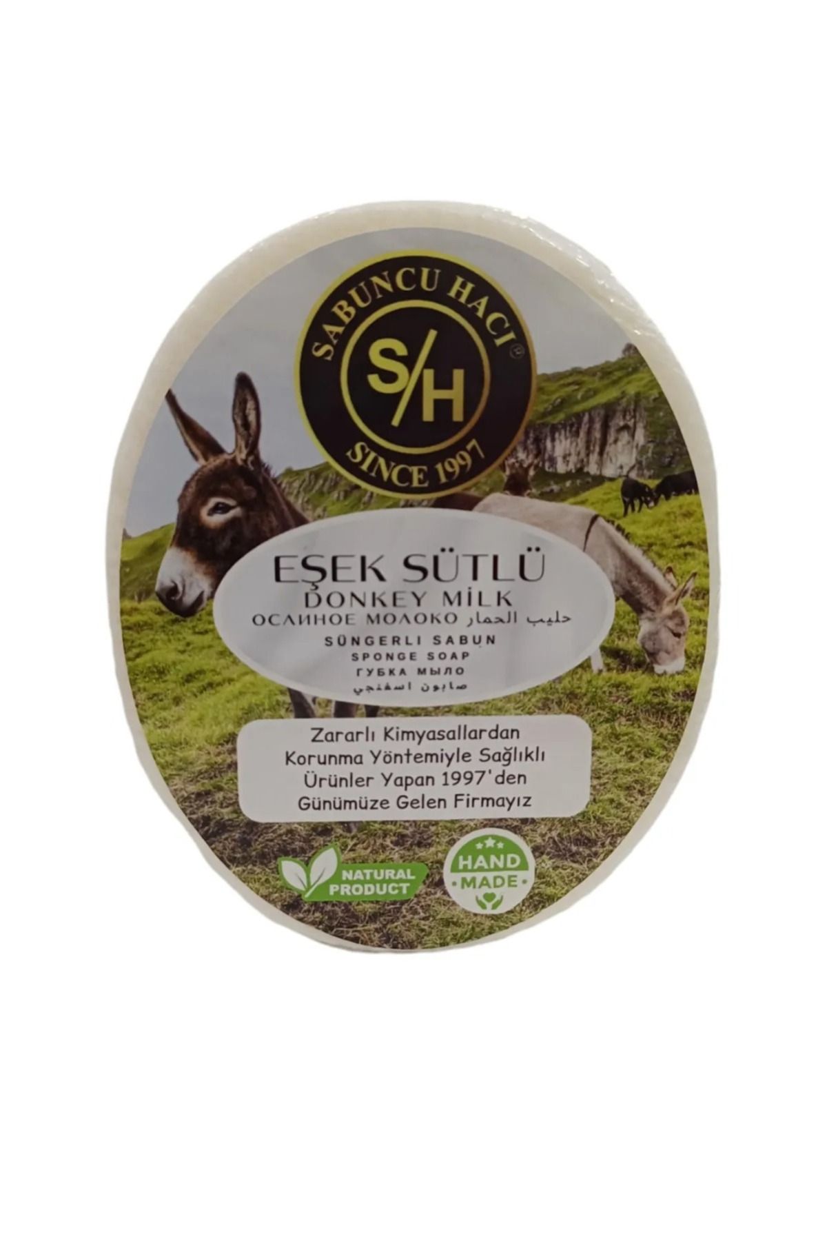 Home Eşek Sütülü Özlü ( Batık Ve Çilek Bacak Onarımına Yardımcı ) Doğal Süngerli Sabun 140-150 gr