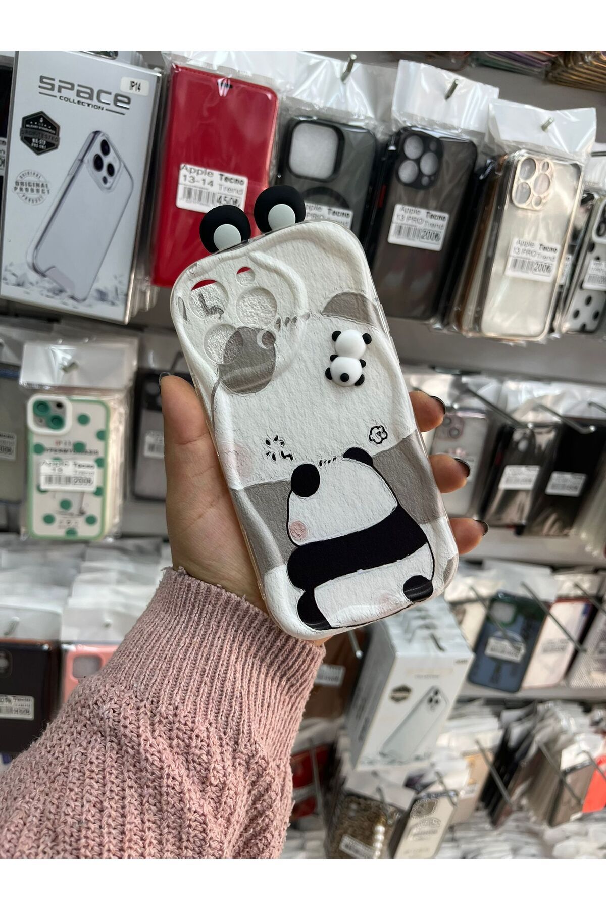 TECNOTREND Apple İphone 14 Pro Max 3D Desenli Kromi Silikon Kılıf
