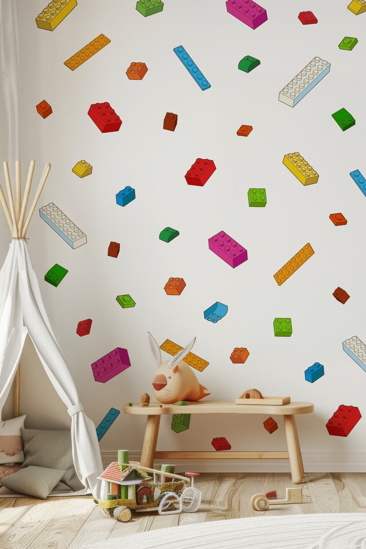 MSticker Eğlenceli Yapboz Oyuncak Sticker Seti, Çocuk Bebek Odası Yap-Boz Stickerları Özel Kesimli 70 Parça