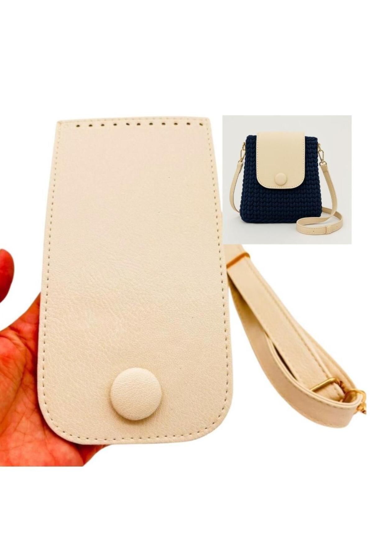 angel çanta aksesuar Angel Çanta Aksesuar Krem Renk Button Model Çanta Yapım Seti Light Gold Metalli