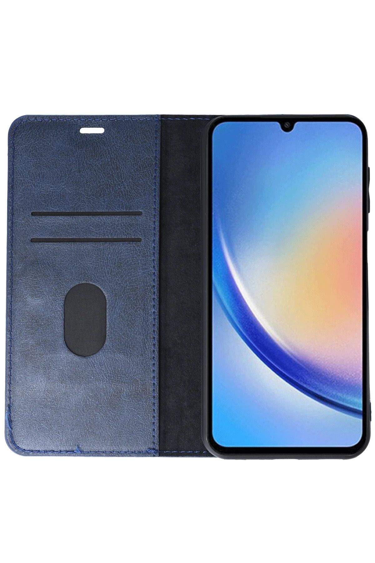 NewFace Samsung Galaxy A24 4G Kılıf Trend S Plus Kapaklı Kılıf - Lacivert MRAYD