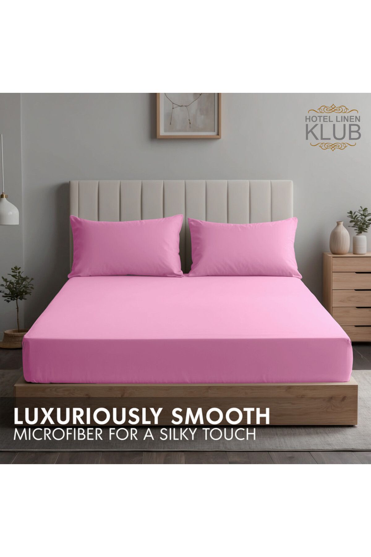 Hotel Linen Klub-2-Piece Microfiber Single (90x190cm) Plain Fitted Sheet Set 2