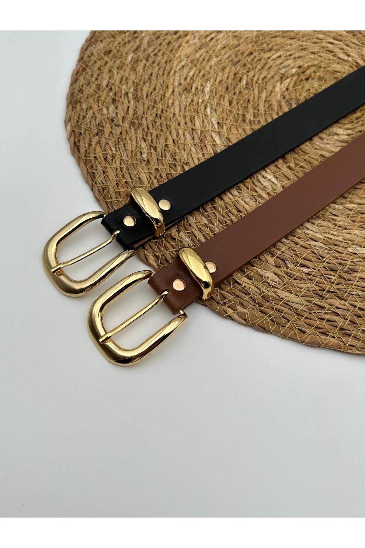 Desre Moda 2'li Gold Toka Köprü Kadın Kemeri,Pantalon Kemeri,Ceket Kemeri,Gömlek Kemeri