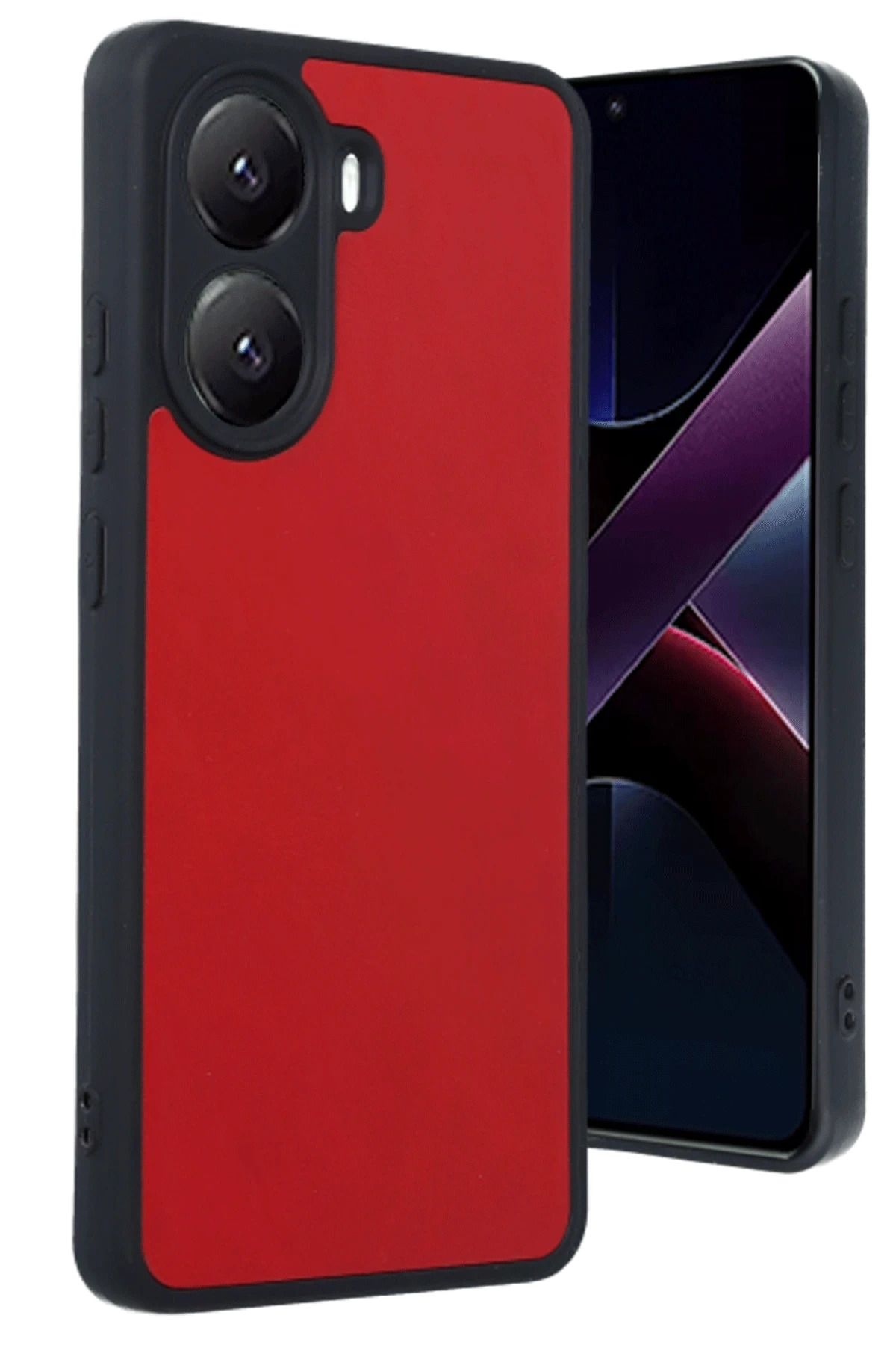 NewFace Xiaomi Poco X7 Pro Kılıf Aras Deri Kapak - Kırmızı MRAYD