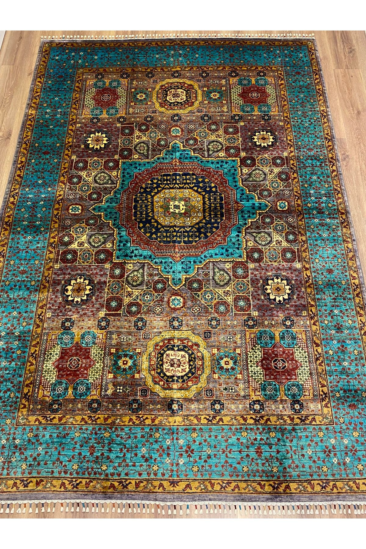 fethiyehalıkilim El Dokuma Afgan Memlük Halısı –%100 Yün %100 El Dokuma Naturel Dekoratif Halı El İşi Özgün Tasarım