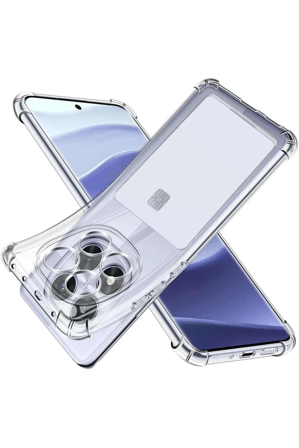 NewFace Xiaomi Redmi Note 14 Pro 4G Kılıf Kart Şeffaf Silikon - Şeffaf MRAYD