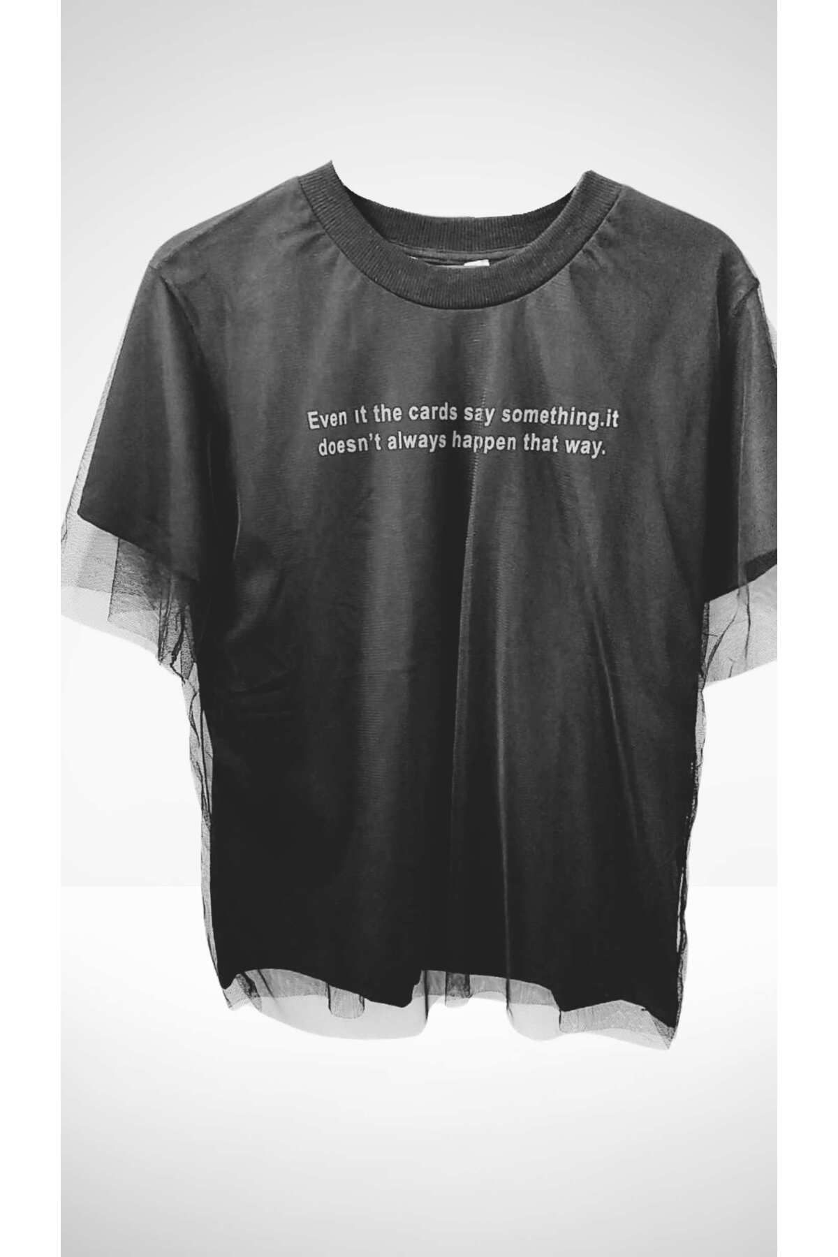 STLB Baskılı Tüllü Penye T-Shirt