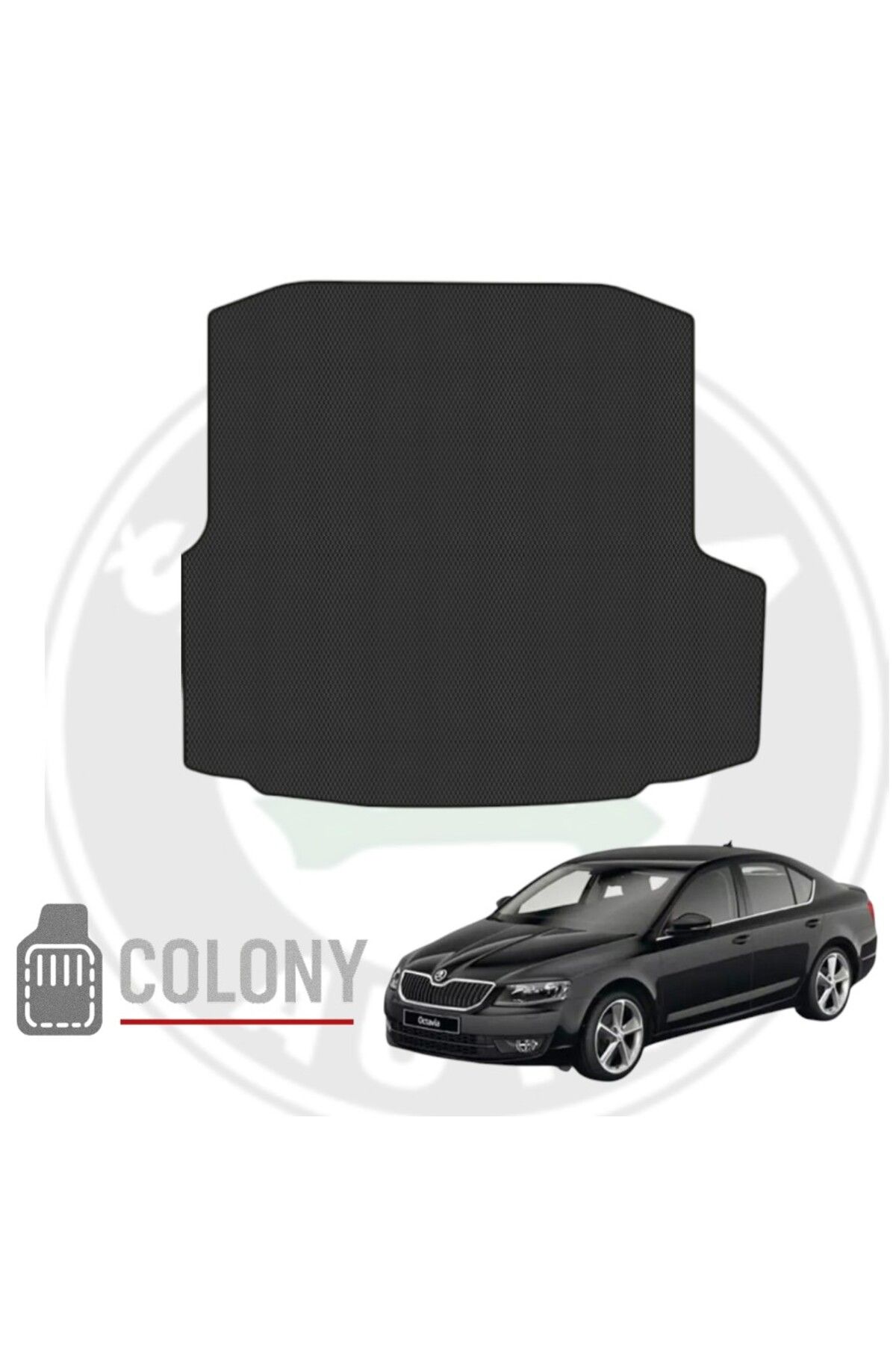 COLONY Skoda Octavia 2013-2020 Hücreli Premium Eva Oto Bagaj Paspası & Bagaj Havuzu Siyah