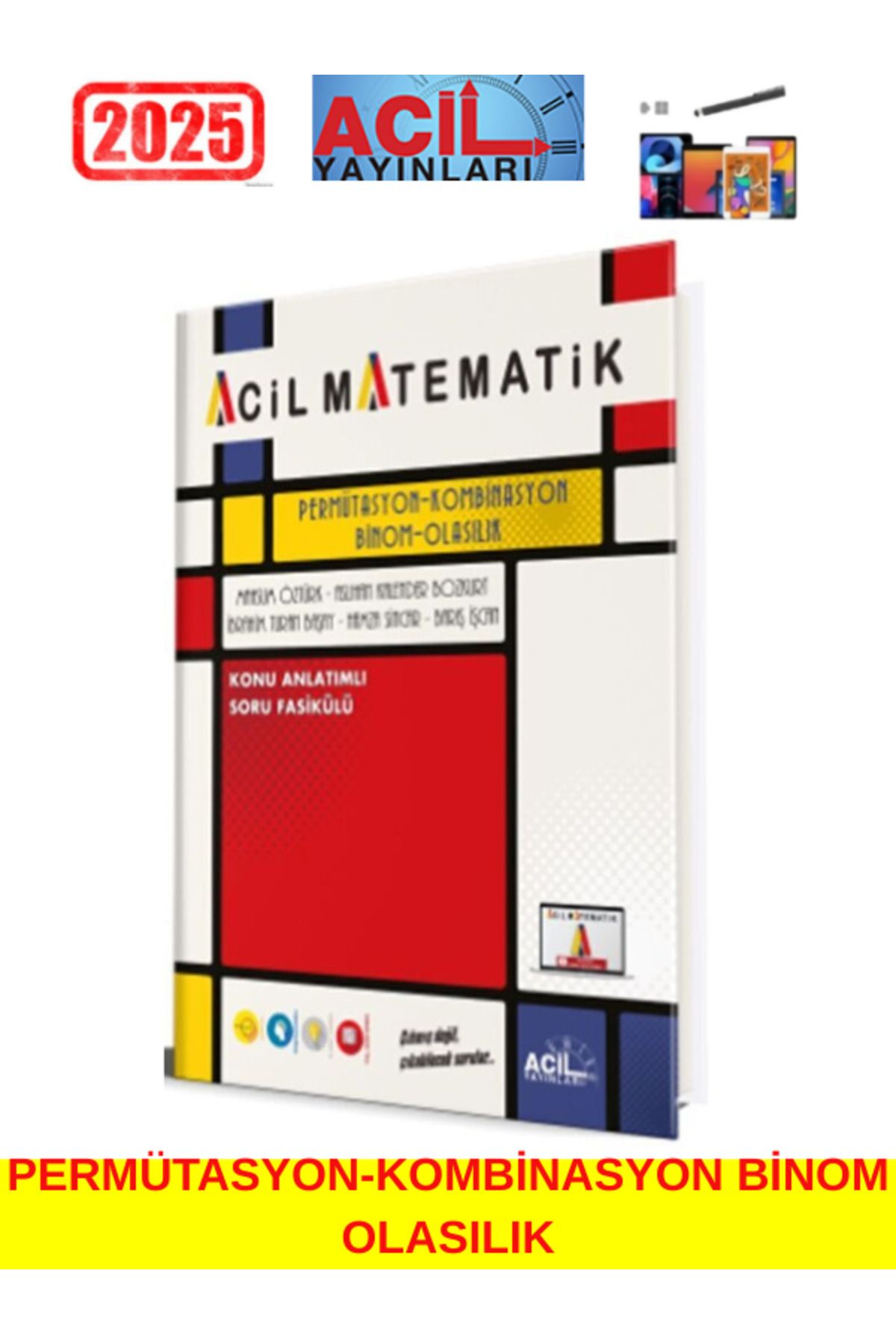 Acil Yayınları Permütasyon Kombinasyon Binom Olasılık+Android Kalem