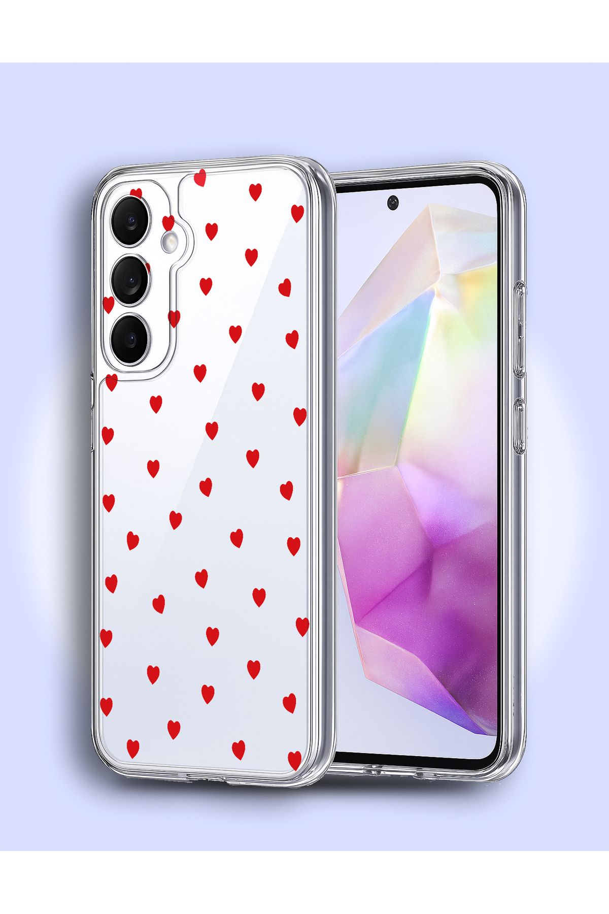 Caseji Samsung Galaxy A55 Uyumlu Köşe Korumalı Şeffaf Baskılı Kılıf