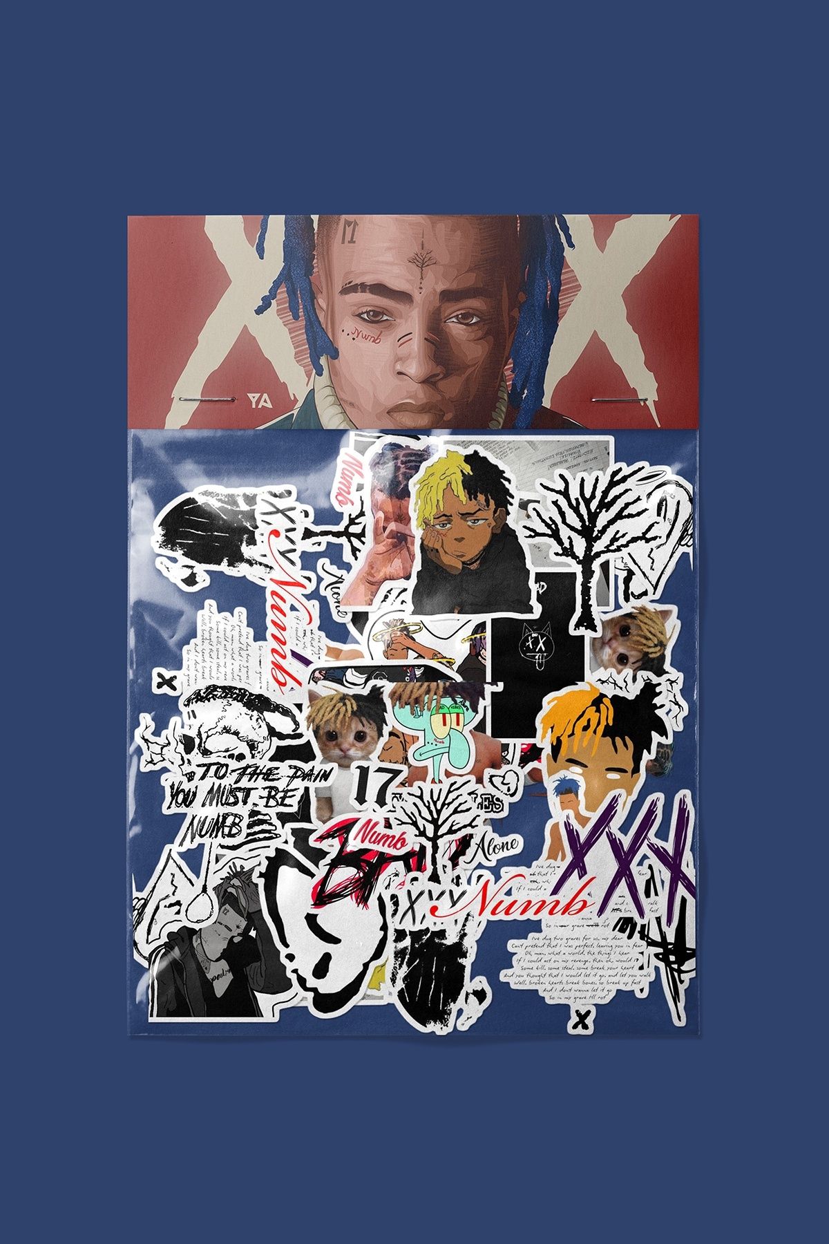 dadi ramba XXXTentacion Sticker paketi -Bullet Journal - Ajanda -Laptop Etiket Çıkartma