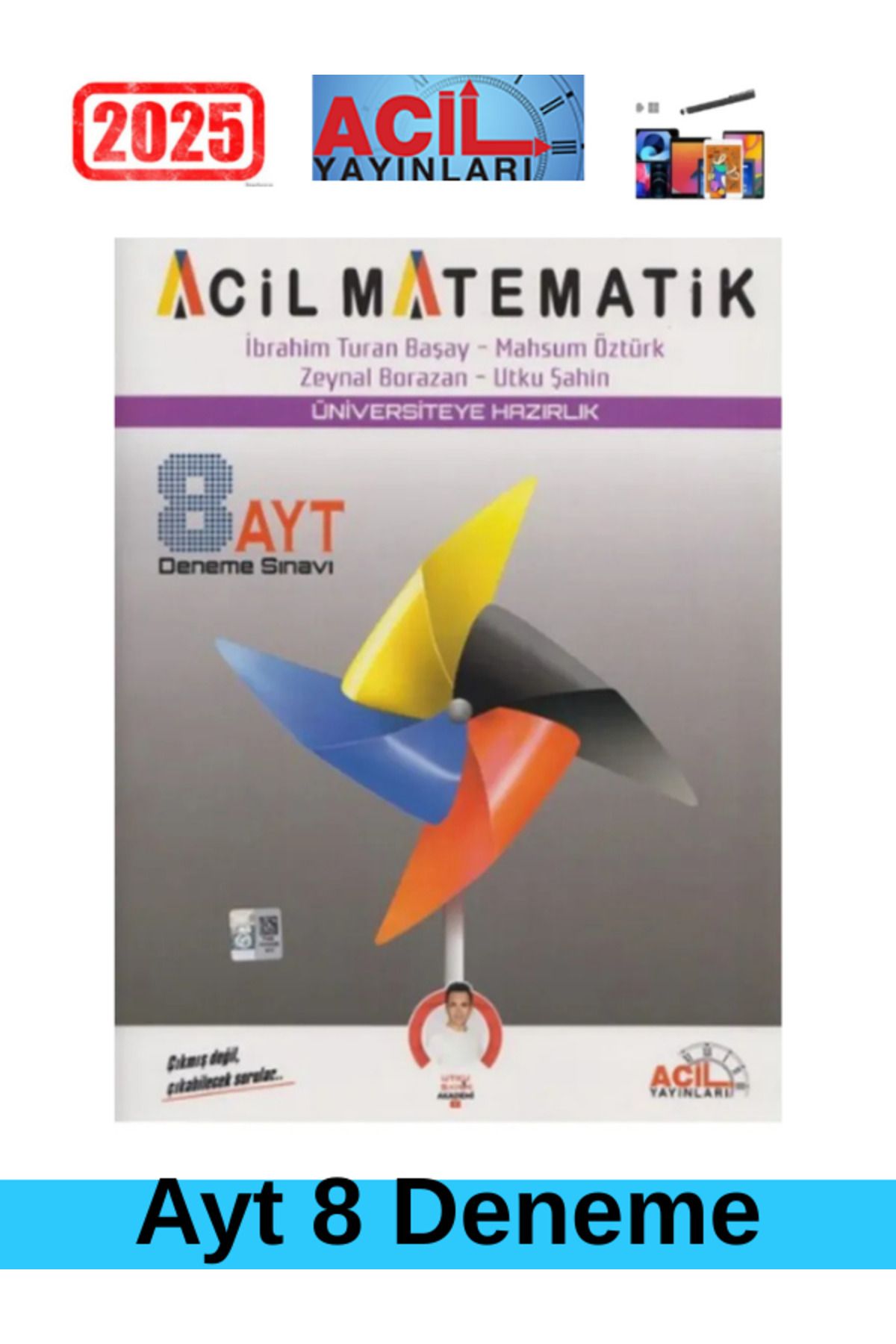 Acil Yayınları AYT Matematik 8 li Deneme Sınavı+Android Kalem