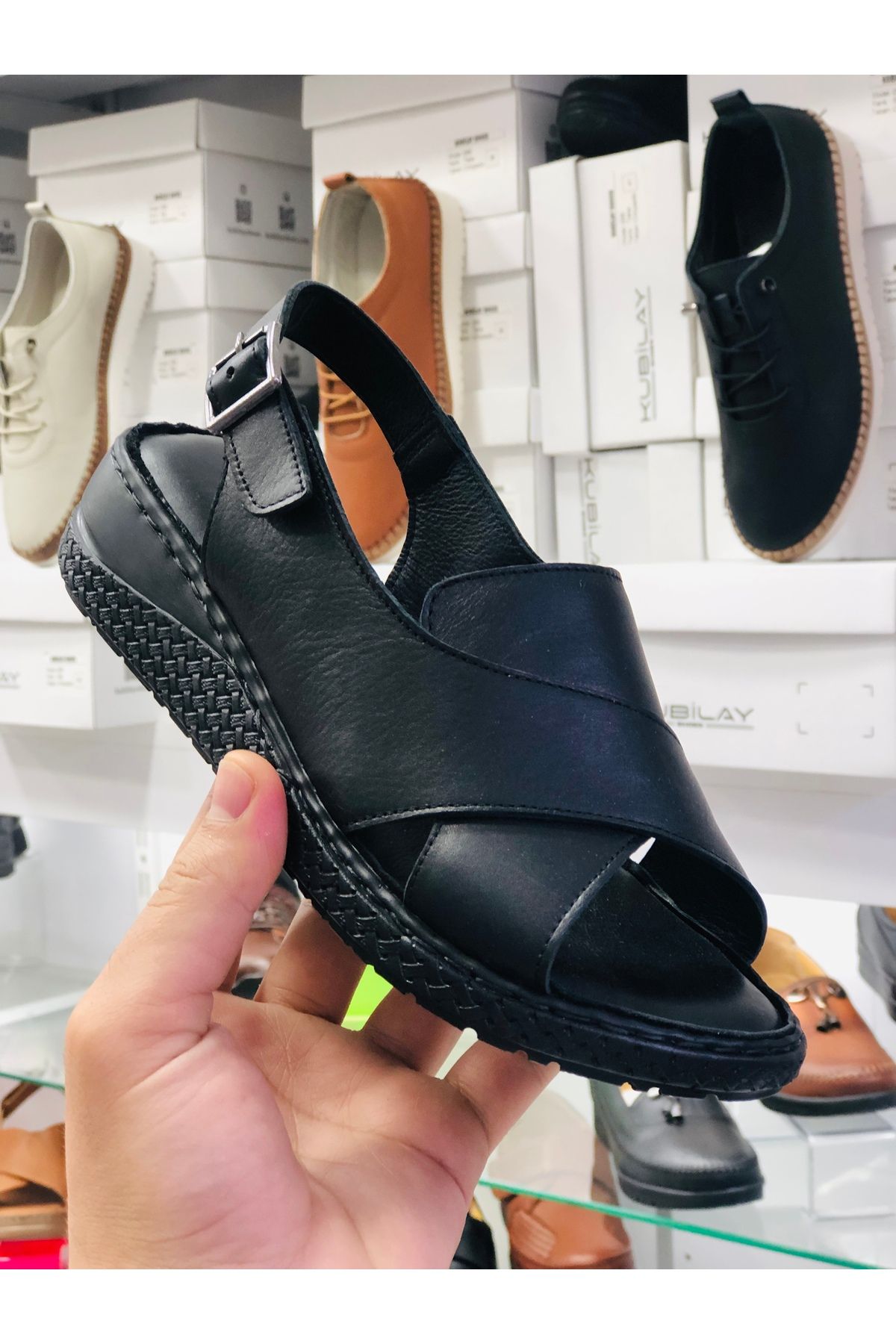 KUBİLAY Hakiki Deri Ortopedik Sandalet