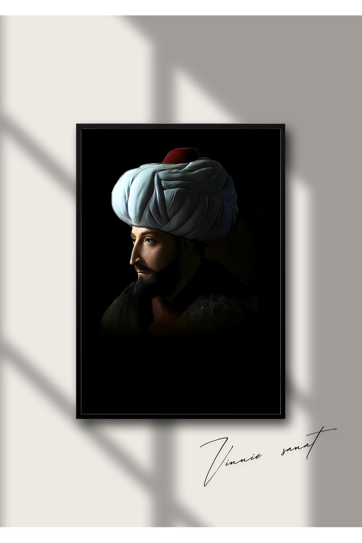 vinnie sanat Fatih Sultan Mehmet Ahşap Çerçeveli Tablo