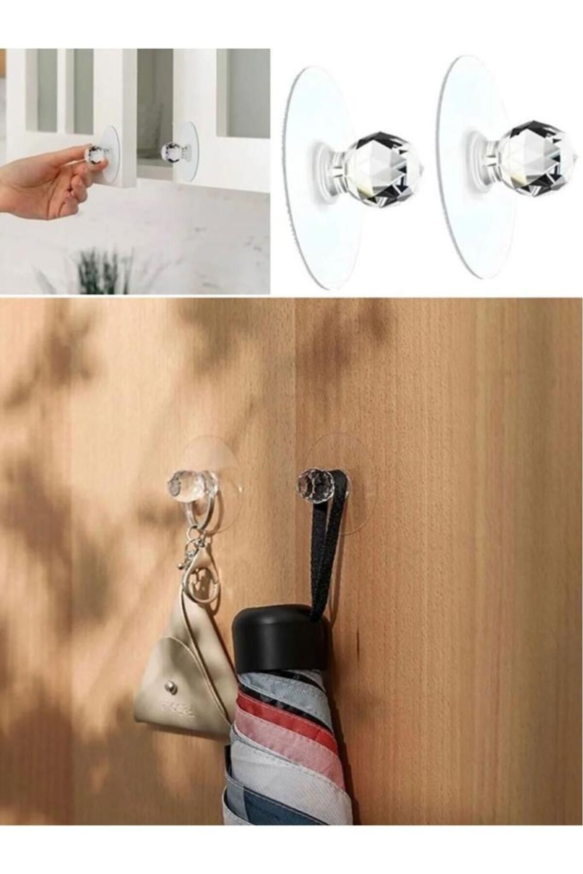 sanal trend 12 Adet Yapışkan Kristal Tutacak Kulp