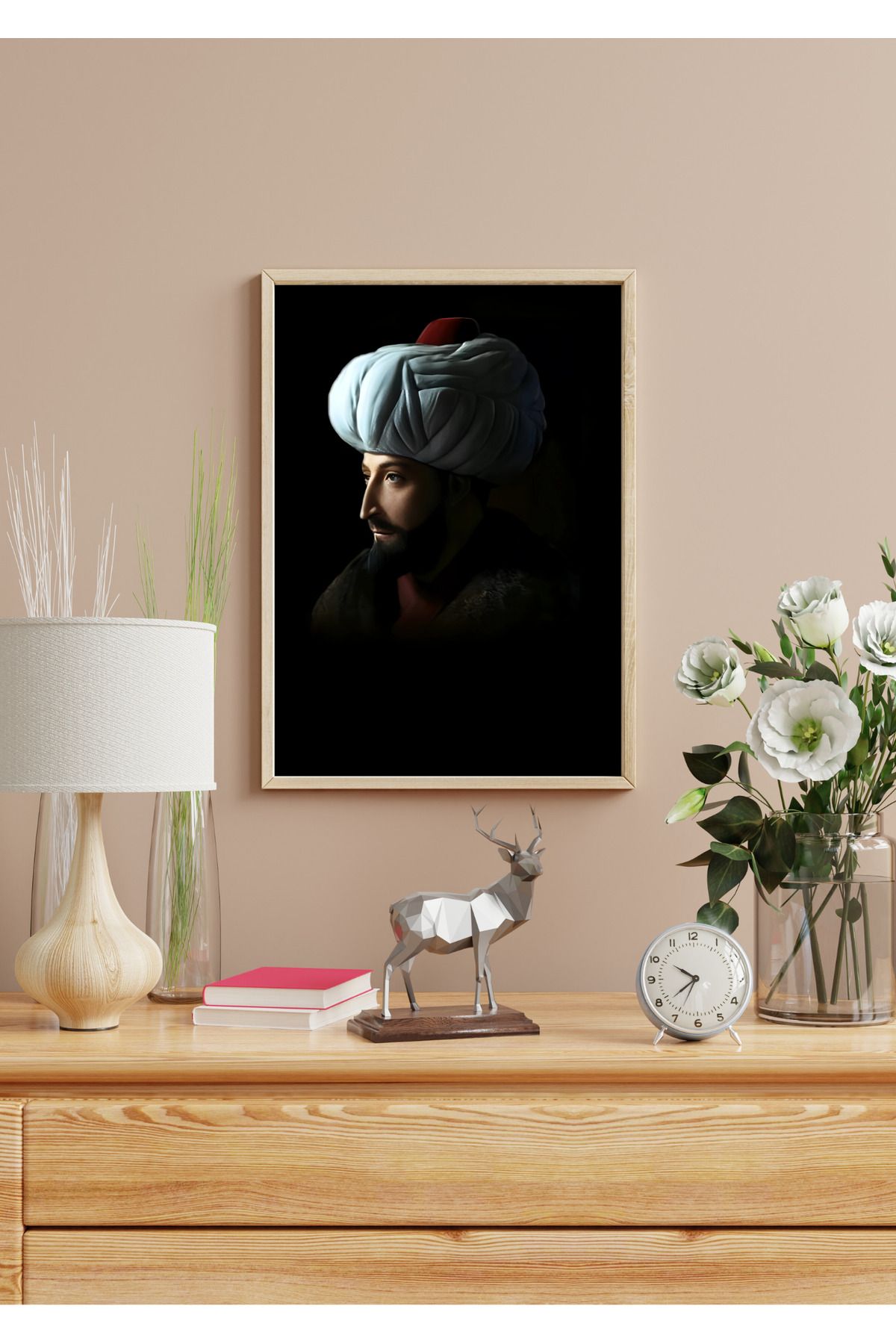 vinnie sanat Fatih Sultan Mehmet Ahşap Çerçeveli Tablo