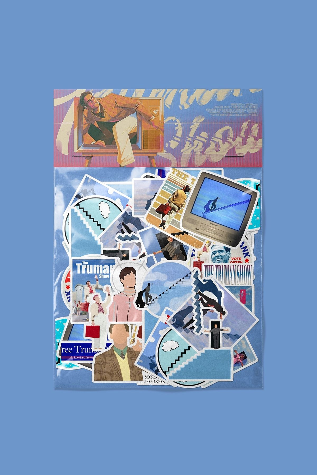 dadi ramba Truman Show Sticker paketi -Bullet Journal - Ajanda -Laptop Etiket Çıkartma