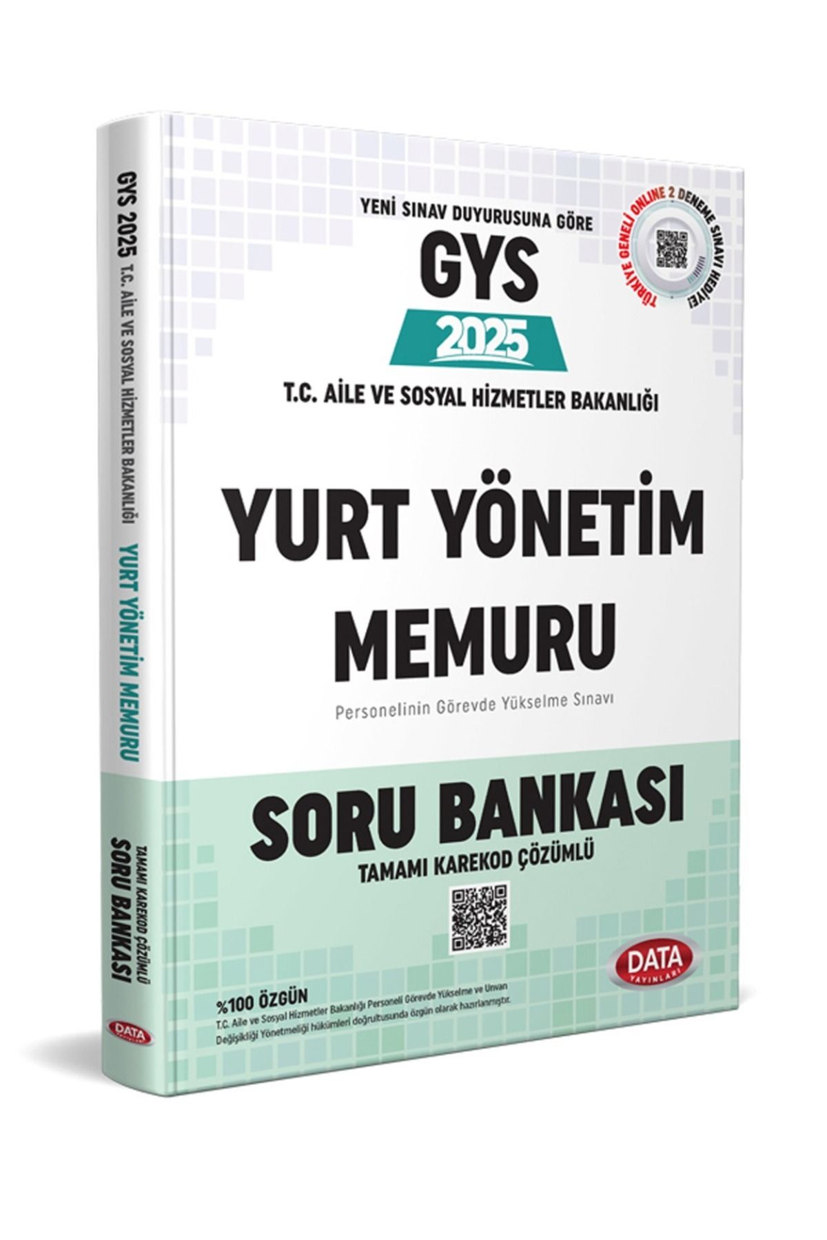 Data Yayınları 2025 T.C. Aile ve Sosyal Hizmetler Bakanlığı Yurt Yönetim Memuru GYS Soru Bankası Data Yayınları