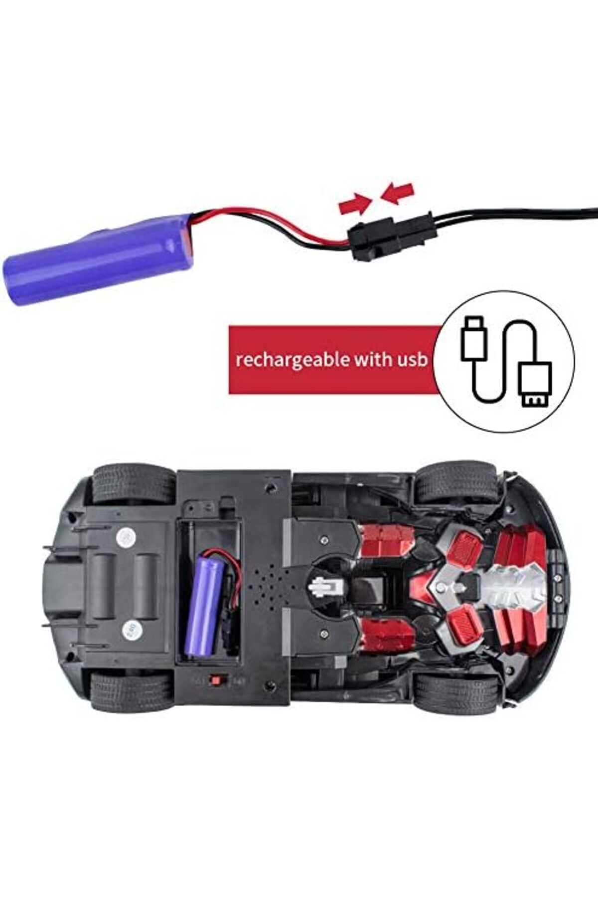 Samate-Transform RC Car Robot for Kids Toy, Remote Control Robot Toys for Children, Gesture Sensing 3