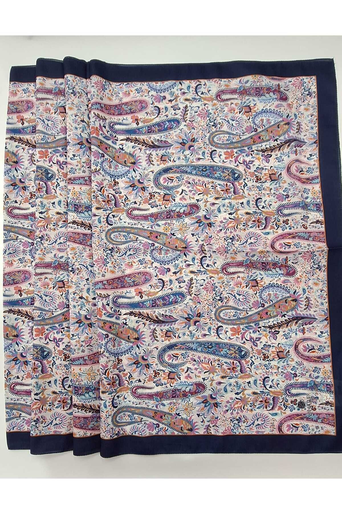 HAZEM TEKSTİL-Quare Shawl Etnic Patterned Soft Shawl Color Shawl 2